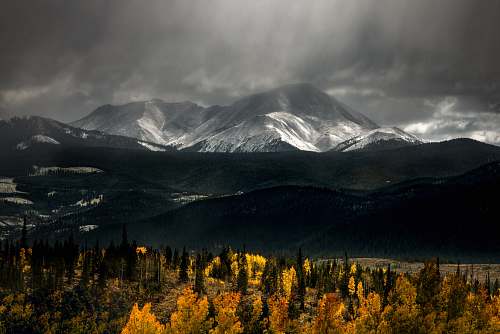mountain range snow-covered mountains light